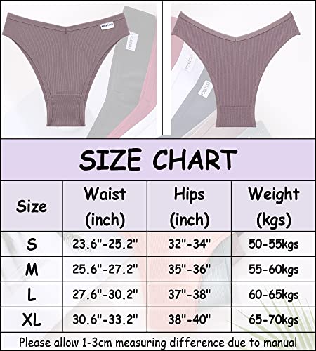 FINETOO 10 Pack Womens Cotton Underwear Sexy Stretch Bikini Panties Low Rise Hipster Ladies Soft V-Waist Cheeky S-XL