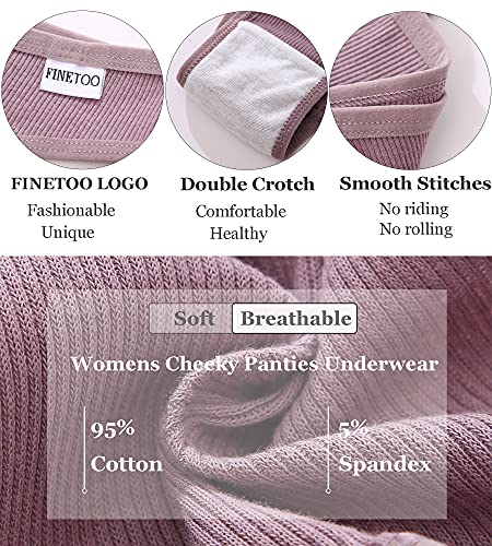 FINETOO 10 Pack Womens Cotton Underwear Sexy Stretch Bikini Panties Low Rise Hipster Ladies Soft V-Waist Cheeky S-XL