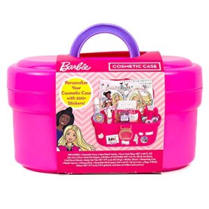 Barbie Cosmetic Case by Horizon Group USA, DIY Beauty Kit for an at-Home Spa Day, Create Your Own Face Sheet Masks, Nail Art & Body Glitter, Includes Reusable Storage Case with Removable Tray