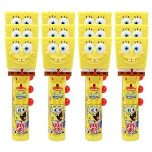 Pop Ups! Spongebob Squarepants Lollipop Holder | Collectable Spongebob Toy Lollipop Case | Party Favors for Halloween, Goodie Bags, Piñata Candy, Game Prizes | Bulk Set of 12 | Lollipops Included