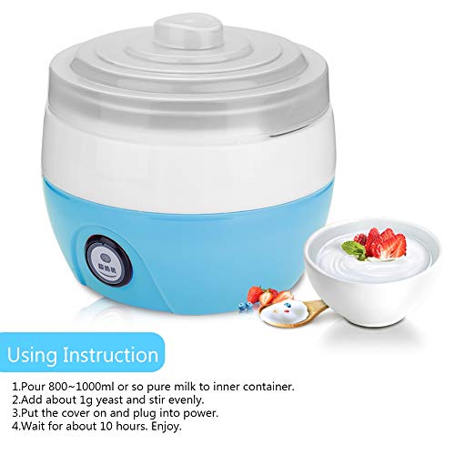 Automatic Yogurt Maker, Ice Cream Maker Household 1L for Home(blue, pink)