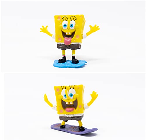 Dom-Dom SpongeBob SquarePants Action Figures Set and Cake Toppers - 8 Pieces Best SpongeBob SquarePants Party Supplies - SpongeBob Bikini Bottom Figurines