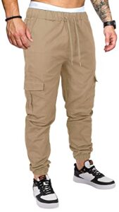 outson mens fashion joggers sports pants casual cotton cargo pants gym sweatpants trousers mens long pant khaki