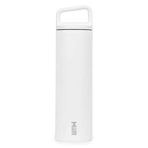 miir, wide mouth water bottle, vacuum insulated leakproof, stainless steel construction, white, 16 oz