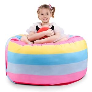 kaboer bean bag cover for kids,200l stuffed animal storage bean bag chair cover |stuffable zipper beanbag for organizing children soft plush toys (32x29inch)