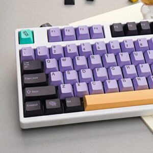 129 Keys PBT Keycaps Dye Sub Cherry Profile Taro Keycaps Set Fit for 61/64/87/108 Cherry Mx Switches Mechanical Keyboard