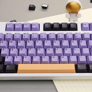 129 Keys PBT Keycaps Dye Sub Cherry Profile Taro Keycaps Set Fit for 61/64/87/108 Cherry Mx Switches Mechanical Keyboard