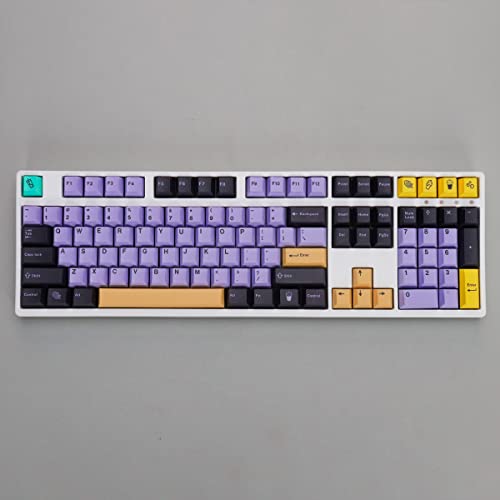 129 Keys PBT Keycaps Dye Sub Cherry Profile Taro Keycaps Set Fit for 61/64/87/108 Cherry Mx Switches Mechanical Keyboard