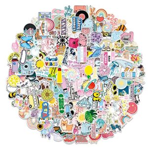 200pcs water bottle stickers waterproof– vinyl stickers for teens – premium sticker packs for computer, laptop, skateboard, fridge – unique adorable designs for boys and girls