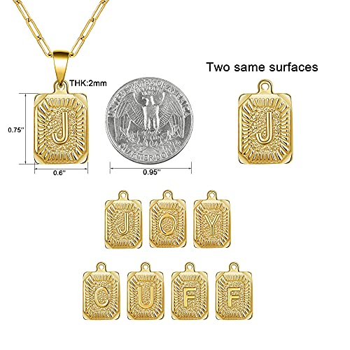 JoycuFF Neclaceses for Teens Paperclip Gold Planted Stainless Steel Chain Pendant Necklace Jewelry Gifts for Mother Daughter Sister Square Letter S