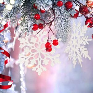 6pcs Large White Snowflakes Ornaments 12” Big Plastic Glitter Snowflake for Winter Indoor Outdoor Christmas Tree Window Room Decorations Giant Craft Snowflakes