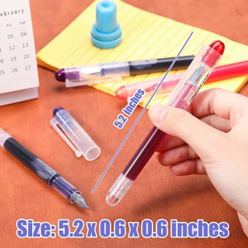 12 Pieces Disposable Fountain Pens, Quick-Drying Ink Pen, Smooth-Writing Multicolor Art Supplies for Sketching, Journaling, Calligraphy and Doodling (Mixed Colors)