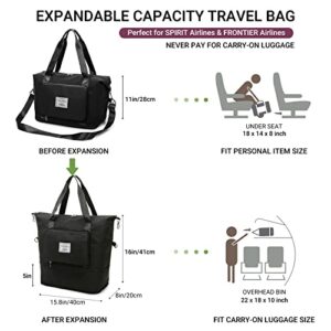 TOOSEA Large Capacity Expandable Travel Duffle Bag Dry Wet Separation for Women Carry On, Weekender Overnight Gym Tote Bag with Luggage Sleeve, Personal Item Bag