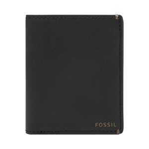 fossil men's joshua vegan cactus slim minimalist bifold front pocket wallet, black, (model: ml4462001)