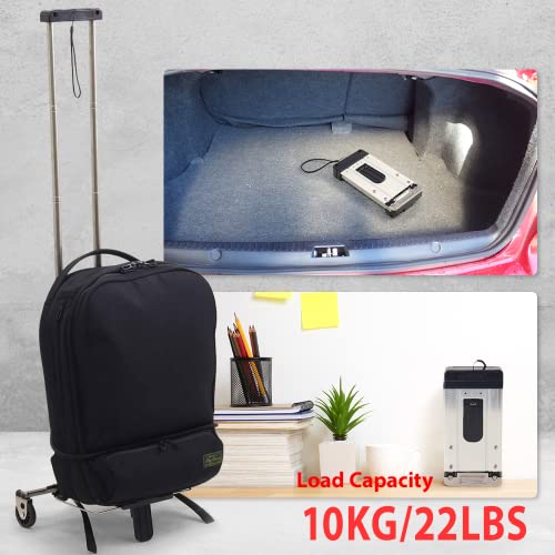 【 Upgraded 】 Japard Mini Folding Hand Truck, Luggage Cart with 2 Wheels Loadable Up to 22lbs, Brief Case, Back Pack, Business Trip, Roll Luggage Cart Foldable, Extra Small Carrying Cart Hand Luggage