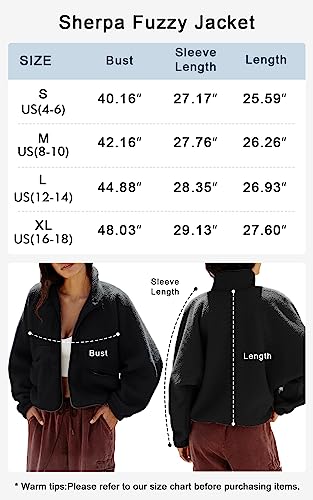 PRETTYGARDEN Women 2023 Fall Fleece Jacket Long Sleeve Casual Winter Lapel Button Fuzzy Sherpa Coats Outerwear with Pockets (Black, Medium)