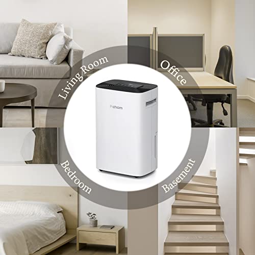 Fehom 4500 Sq. Ft Dehumidifier with Drain Hose - Ideal for Bedrooms, Basements, Bathrooms, and Laundry Rooms - with Digital Control Panel, 24 Hr Timer, and Front Humidity Display