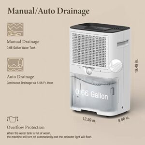 Fehom 4500 Sq. Ft Dehumidifier with Drain Hose - Ideal for Bedrooms, Basements, Bathrooms, and Laundry Rooms - with Digital Control Panel, 24 Hr Timer, and Front Humidity Display