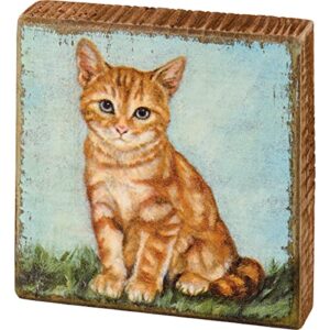 primitives by kathy orange tabby cat home décor sign