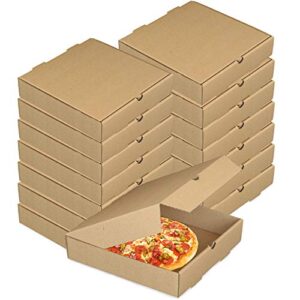 15 pcs pizza boxes, 7.3 x 7.3 x 1.57" kraft corrugated pizza boxes cardboard boxes take out containers gift packing boxes takeaway mailing shipping storage boxes for pizza, cake, cookies, food (7 inch)