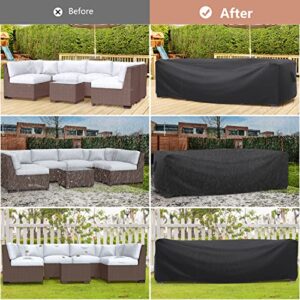 Heavy Duty Patio Furniture Covers Waterproof, Mrrihand Patio Furniture Outdoor Sectional Sofa Set , Patio Table and Chair Set Cover 89.7"L×62.2"W×28.3"H