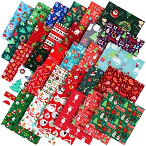 42 pieces christmas fabric bundles sewing quilting fabric 10 x 10 inch christmas santa elk snowflake printing fabric squares craft fabric for patchwork sewing diy craft christmas party supplies