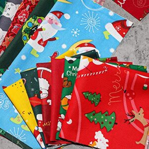 42 Pieces Christmas Fabric Bundles Sewing Quilting Fabric 10 x 10 Inch Christmas Santa Elk Snowflake Printing Fabric Squares Craft Fabric for Patchwork Sewing DIY Craft Christmas Party Supplies