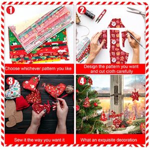 42 Pieces Christmas Fabric Bundles Sewing Quilting Fabric 10 x 10 Inch Christmas Santa Elk Snowflake Printing Fabric Squares Craft Fabric for Patchwork Sewing DIY Craft Christmas Party Supplies