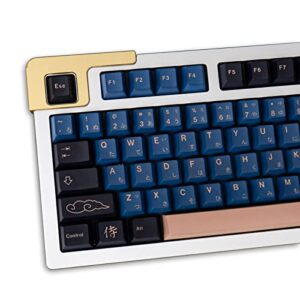 pbt keycaps 129 keys blue samurai keycaps dye sub cherry profile fit for 61/64/87/104/108 us layout cherry mx gateron switches mechanical keyboard