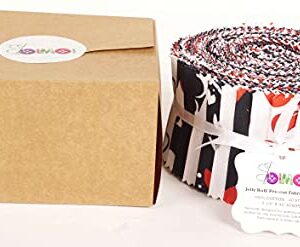 Soimoi 40Pcs Poker Card Print Cotton Precut Fabrics for Quilting Craft Strips 2.5 inches Jelly Roll - White & Black