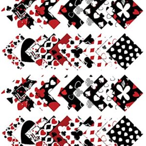 Soimoi 40Pcs Poker Card Print Cotton Precut Fabrics for Quilting Craft Strips 2.5 inches Jelly Roll - White & Black