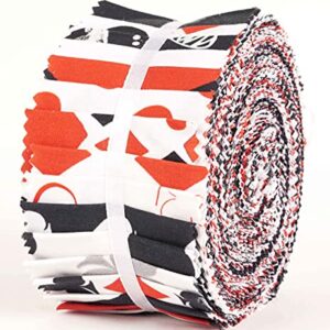 Soimoi 40Pcs Poker Card Print Cotton Precut Fabrics for Quilting Craft Strips 2.5 inches Jelly Roll - White & Black