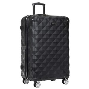 kenneth cole reaction diamond tower luggage lightweight hardside expandable 8-wheel spinner travel suitcase, black, 28-inch checked