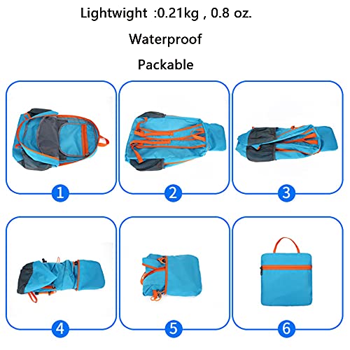 EaglePigeon Foldable Backpack Waterproof Backpack Lightweight Backpack Hiking Backpack Travel Backpack 20L Daypack (Dark Blue)