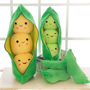 Giant Peas in A Pod Plush Toy Pea Pod Pillow Cute Pea Stuffed Toys Plant Doll Various Sizes (Green Beans,9.8''/25cm)