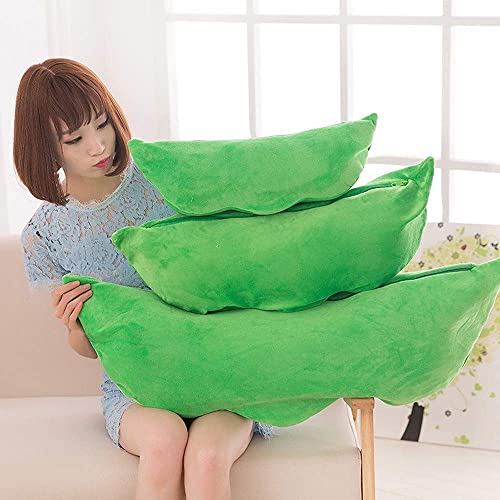 Giant Peas in A Pod Plush Toy Pea Pod Pillow Cute Pea Stuffed Toys Plant Doll Various Sizes (Green Beans,9.8''/25cm)