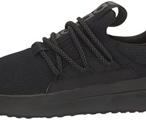 adidas Men's Lite Racer Adapt 5.0 Running Shoe, Black/Black/Grey (Wide), 10.5
