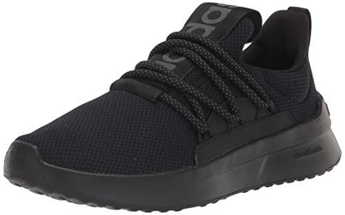 adidas Men's Lite Racer Adapt 5.0 Running Shoe, Black/Black/Grey (Wide), 10.5