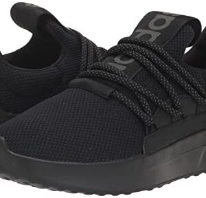 adidas Men's Lite Racer Adapt 5.0 Running Shoe, Black/Black/Grey (Wide), 10.5