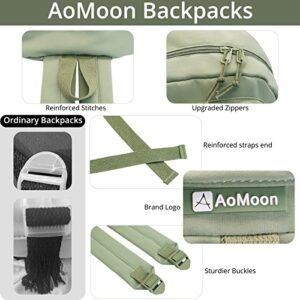 AoMoon Kawaii Backpack Lovely Pastel Rucksack for Teen Girls Aesthetic Student Bookbags with Kawaii Pin and Cute Accessories (Green-C)