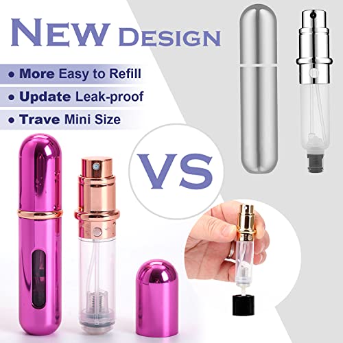 KAYZON Travel Mini Perfume Refillable Atomizer Container, Portable Perfume Scent Pump Case Fragrance Empty Spray Bottle for Traveling and Outgoing (3 Pack, 5ml) (3 Pcs)