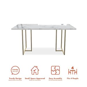 CosmoLiving by Cosmopolitan Astor Dining Table, 64 in x 36 in x 30 in, White