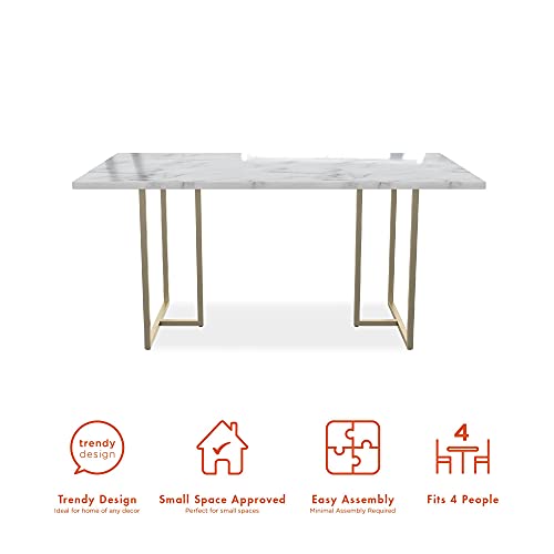 CosmoLiving by Cosmopolitan Astor Dining Table, 64 in x 36 in x 30 in, White