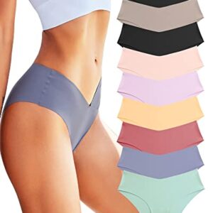 ROSYCORAL Women’s Seamless Bikini Panties Soft Stretch Invisibles Briefs No Show Hipster Underwear cheeky 9 pack XS-L (L)