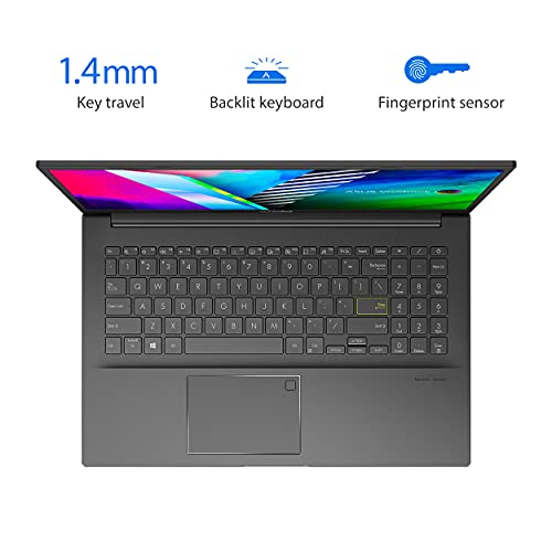 ASUS VivoBook 15 OLED K513 Thin & Light Laptop, 15.6 OLED Display, Intel i5-1135G7 CPU, NVIDIA GeForce MX350 GPU, 8GB RAM, 512GB PCIe SSD, Fingerprint Reader, Windows 10 Home, Indie Black, K513EQ-PB56