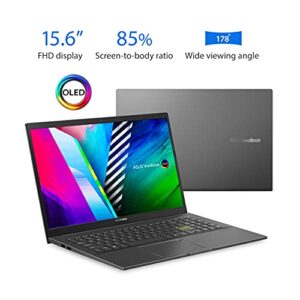 ASUS VivoBook 15 OLED K513 Thin & Light Laptop, 15.6 OLED Display, Intel i5-1135G7 CPU, NVIDIA GeForce MX350 GPU, 8GB RAM, 512GB PCIe SSD, Fingerprint Reader, Windows 10 Home, Indie Black, K513EQ-PB56