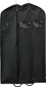 simple houseware 2 pack travel garment bag, black