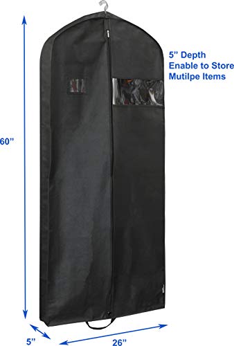 Simple Houseware 2 Pack Travel Garment Bag, Black