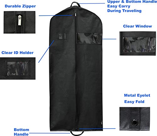 Simple Houseware 2 Pack Travel Garment Bag, Black