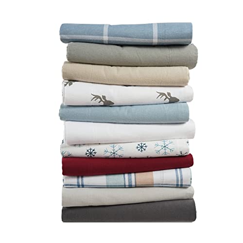 LANE LINEN 100% Cotton Flannel Sheets Set - Flannel Sheets Full, 4-Piece Bed Sheets - Lightweight Bedding Sets, Brushed for Extra Softness, Warm, 15" Deep Pocket (Fits Upto 17" Mattress) - Reindeer